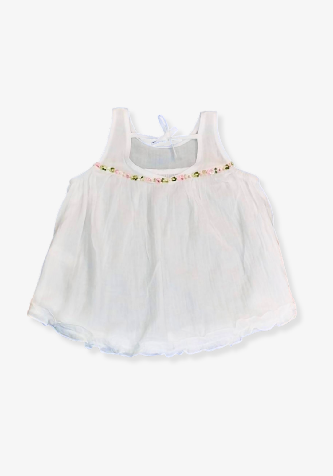 Mia Cotton Smock Dress - White