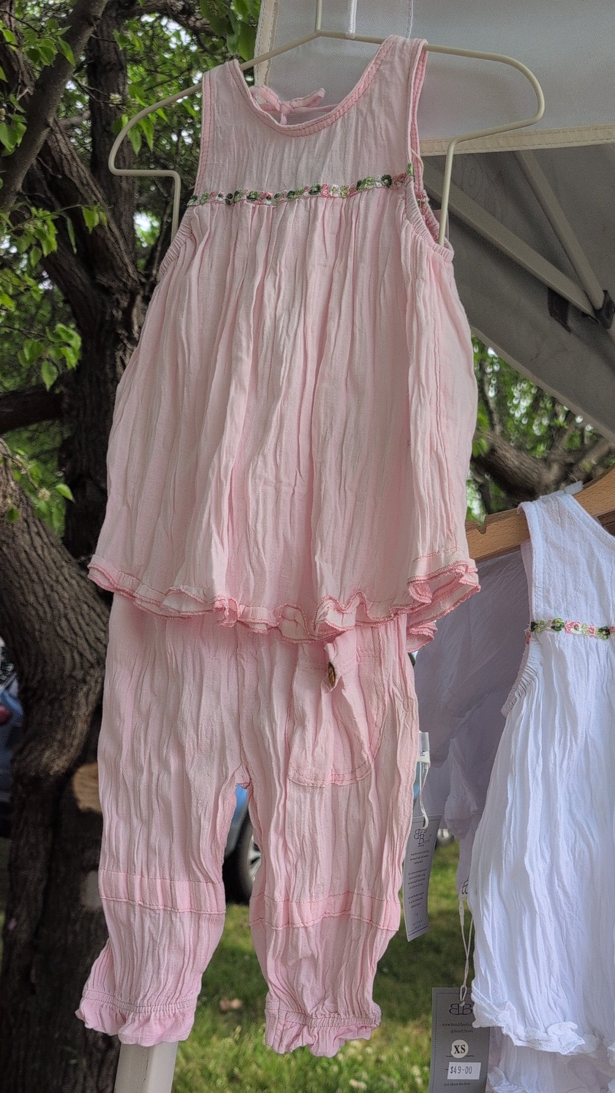 Mia Cotton Smock Dress - Pink