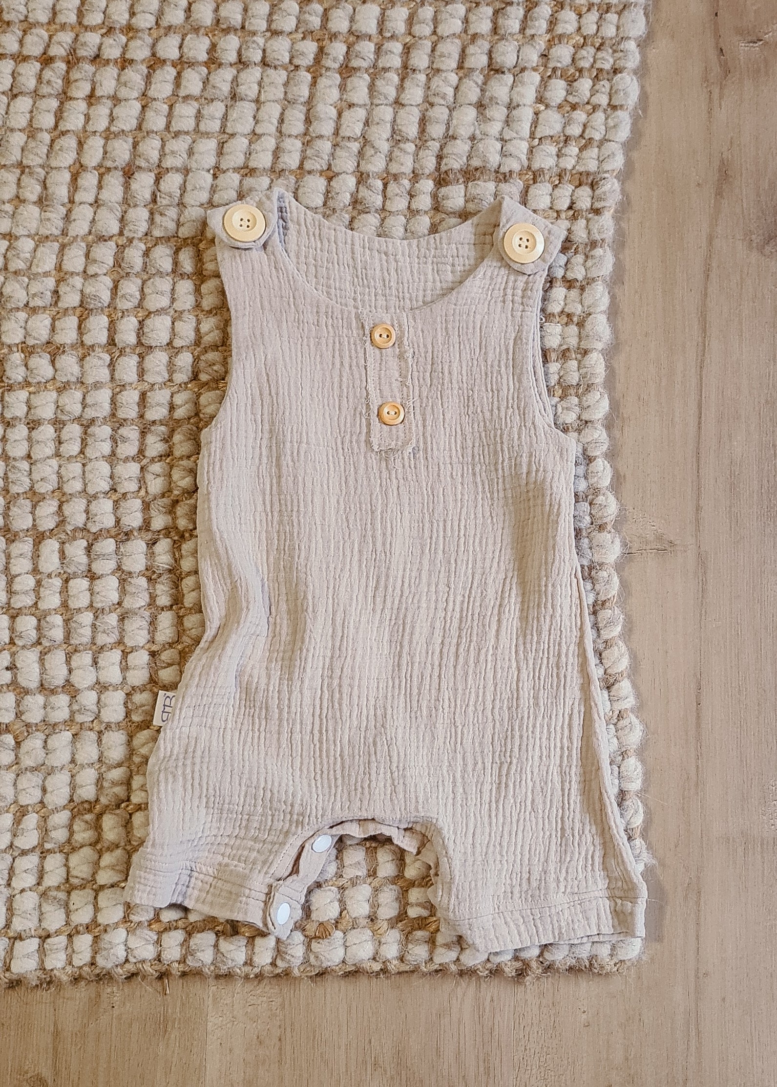 Organic cotton baby romper mustard yellow overalls