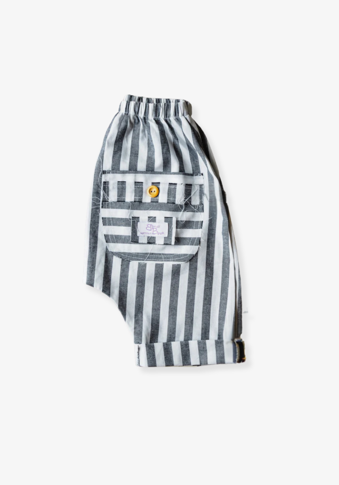 Classic straight leg toddler pants with thick stripe pattern, made from breathable cotton